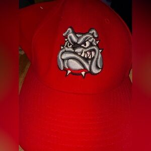 Red Bulldog Embroidered Dog Cap